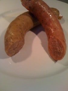 Two homemade sausages