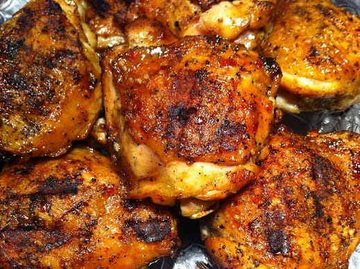 Platter of Grilled Chicken Thighs