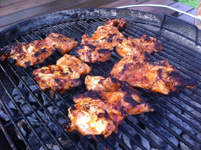 Grilling chicken thighs