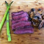 Sliced Steak with Asparagus and Mushrooms