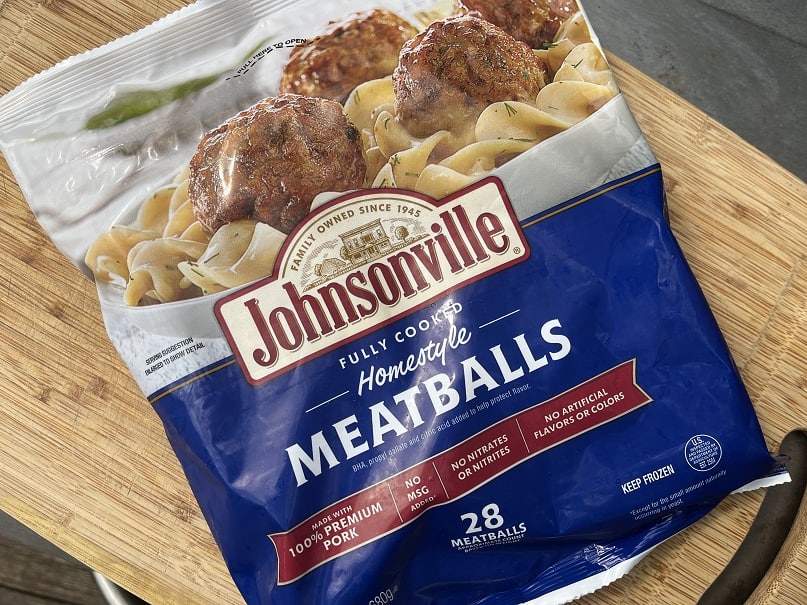 Bag of Johnsonville Frozen Meatballs