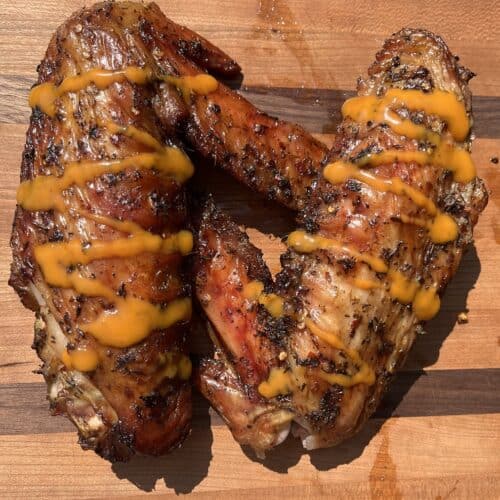 Grilled Turkey Wings with Sauce