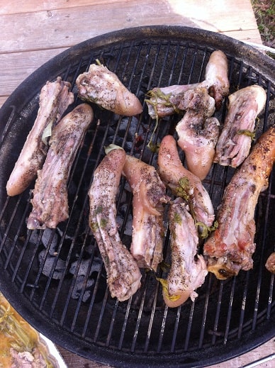 Grilling the Tails to crisp the skin