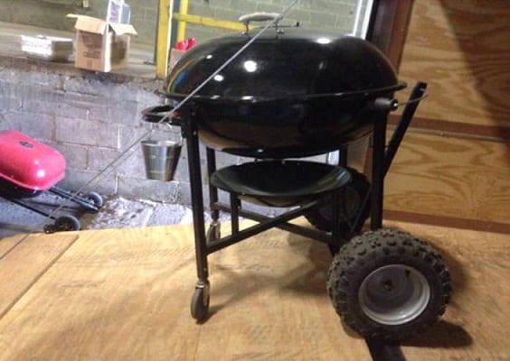 Weber Ranch Kettle with Modified Wheels