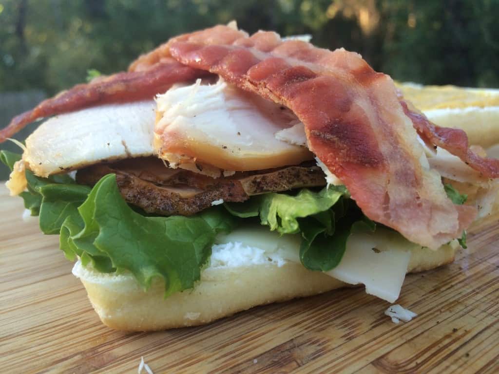 open faced smoked turkey sandwich