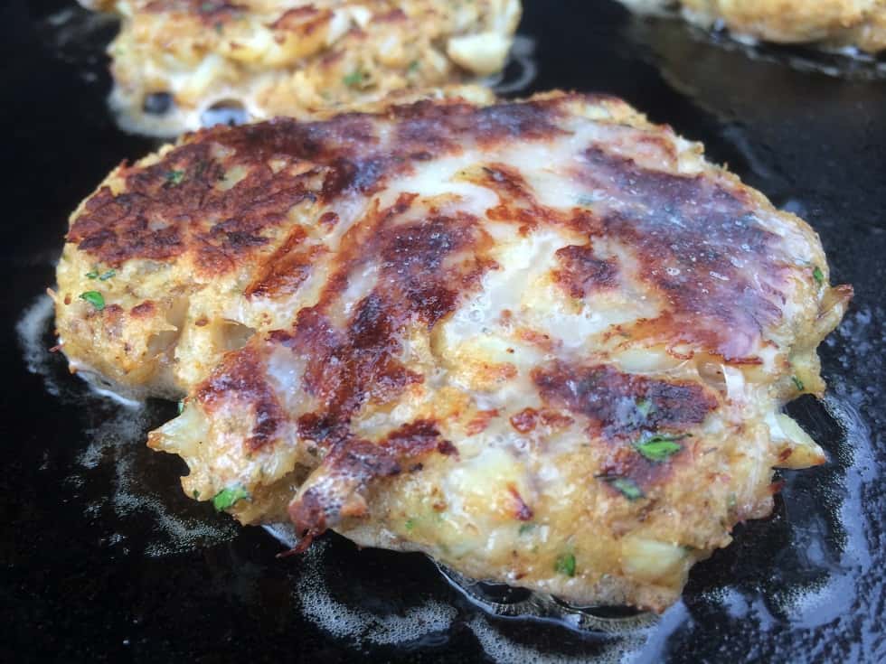 Griddled Crab Cakes in Butter