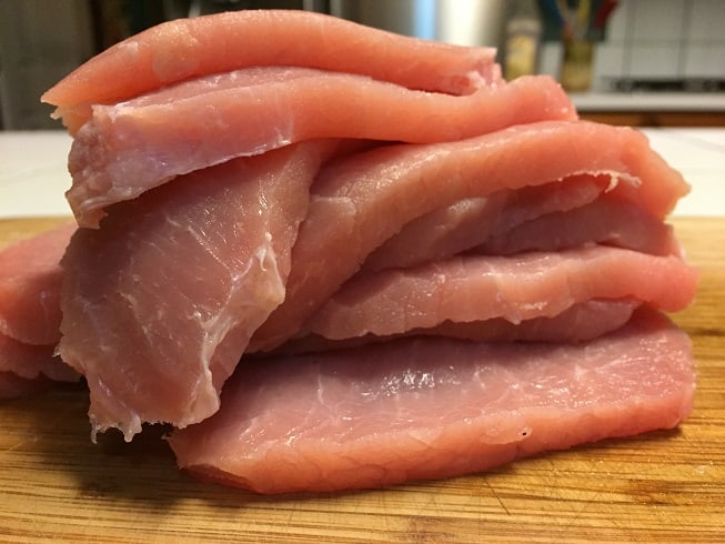 Sliced loin for pork jerky