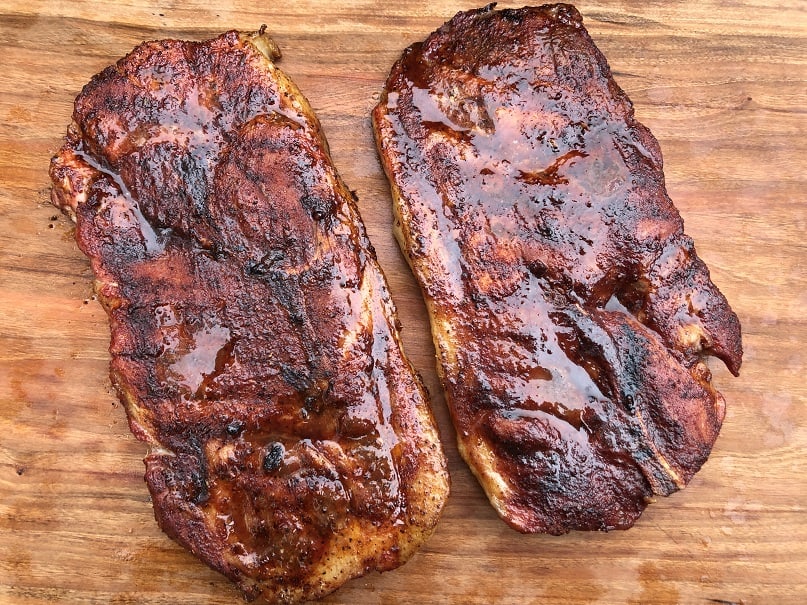 Smoked Pork Steaks with BBQ Sauce